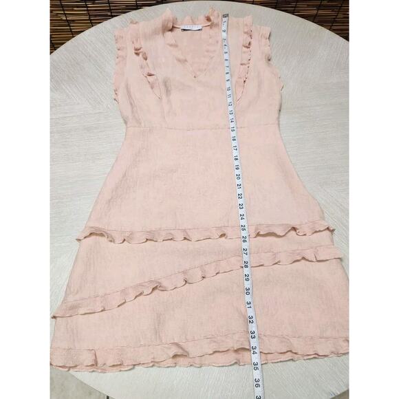 Sandro Women's Girly Ruffle-Trimmed Mini Dress Rose Pink Size 3 Pre-owned - Picture 10 of 16
